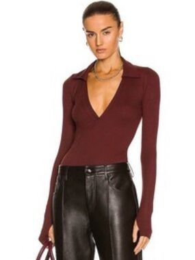 ALIX NYC Monterey Clove Ribbed bodysuit